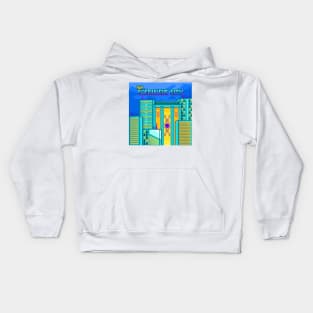 Caeruleus City Pixel Art Kids Hoodie